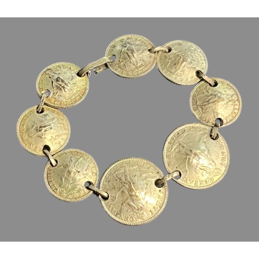 1944 WWII COIN BRACELET Ten & Twenty Centavos Philippines United States America
